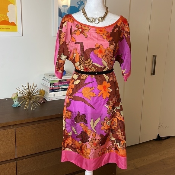 TARA JARMON 100% silk floral tulip sleeve - Picture 1 of 9